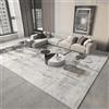 18meng Art Tappeto da soggiorno 180 x 240 cm bianco grigio astratto design moda a righe tappeti per soggiorno camera da letto sala da pranzo corridoio tappeto rettangolare lavabile in lavatrice
