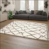 Paco Home Tappeto Salotto Pelo Lungo Tappeto Shaggy Scandinavo Frange Morbido Moderno Pelo Lungo, Dimensione:120x170 cm, Colore:Crema