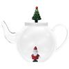 Ichendorf Christmas Tales Teiera Babbo Natale Tappo Albero di Natale 12cm Vetro Borosilicato