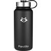 Paratito Borraccia da 1 l, in acciaio inox, a prova di perdite, isolata in metallo, adatta per gassate, lavabile in lavastoviglie, per ufficio, sport, campeggio, festival, tempo libero (Basic Bottle