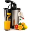 Akitaink Spremiagrumi Elettrico a Braccio 85W Acciaio Inox con Leva - Coni per Limone e Arancia Inclusi - Spremiagrumi Potente e Silenzioso