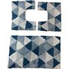 HOME ZEN HOUSEHOLD LINEN Set di tappeti da bagno MARGOT, 3 pezzi, 100% cotone idrofilo superassorbente, 1 tappetino 47x78 cm + 2 tappetini 47x38 cm scendi bidet e scendi water (AZZURRO)