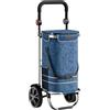 MONZANA Carrello della Spesa 3in1 56L fino a 50 kg Borsa Pieghevole Rimovibile Carrellino Portaspesa Trolley Blu
