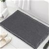 FASCINATDECO Tappeto Bagno Assorbente - Tappeti Bagno Antiscivolo Waffle Assorbente ad Asciugatura Rapida - Tappeto Bagno Antiscivolo Lavabile Morbido in Microfibra (Grigio,60x90 cm)