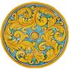 sicilia bedda - PIATTO IN CERAMICA SICILIANA con Decorazioni Maioliche - Articolo di Classe Dipinto a Mano (Maioliche su Sfondo Verde, Diametro 20 CM)