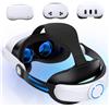 NinjajoyOX Cinghia per la testa per Meta Quest 3S/Quest 3/Quest 2, cinghia di ricambio regolabile Elite per un maggiore comfort supporto per cuffie VR con cuscinetti morbidi per la testa