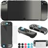 COMCOOL Custodia agganciabile per Nintendo Switch OLED 2021 - Accessori per cover protettiva per NS OLED e controller Joy-Con con protezione per schermo - Nero bianco sporco