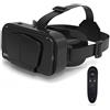 BHJAYIGS Occhiali VR, Visore Realtà Virtuale 3D, VR Visore Cuffie, Glasses 3D con Lenti HD Anti Luce Blu, Compatibili con Smartphone iPhone Android da 4,7-7,2 Pollici, Regalo di Natale, Regalo(F)