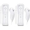Degulan Motion Plus Wii Remote e Nunchuck Controller, controller wireless compatibile con Wii/Wii U con custodia in silicone e cinturino da polso (bianco)