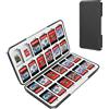 OLDZHU Custodia per Cartucce di Gioco Compatibile con Nintendo Switch e OLED - Porta 24 Cartucce e 24 Micro SD Card - Portatile, Nero