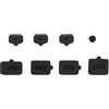 Generico Set di tappi antipolvere in silicone 8 in 1 console di gioco per Switch 2, protezione antipolvere console per Switch2 Accessori (Nero)