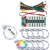 SJ@JX Anello luminoso a LED RGB per pulsanti arcade da 28 mm con scheda encoder di controllo - Controllo app mobile, alimentazione 5V, Plug & Play