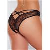 Allure Open Panty Lace Strap Back Black