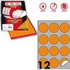 MarkIn Etichetta adesiva R/310 arancio fluo 100fg A4 tonda Ø60mm (12et/fg) Markin