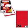 MarkIn Etichetta adesiva C/500 rosso fluo 100fg A4 70x36mm (24et/fg) Markin