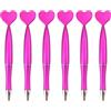 KANGQL Penne a sfera, 6 penne a sfera con inchiostro nero, 1,0 mm, penne a forma di cuore, penne per matrimoni, cancelleria, forniture per scuola e ufficio, rosa rossa