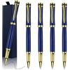 ANCOLOFIS Penne Roller Incise con Messaggio Nomi Numero di Telefono | Set Penne a Sfera in Metallo Regalo Uomo Donna Testimone ed Infermiere con 5 Scatole e 10 Ricariche Inchiostro Nero