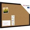 ALLboards Lavagna in Sughero con Cornice Nero in Legno 60x40cm, Bacheca Sughero per Puntine Spille Memoboard