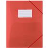 DONAU DANUBIO 8568001pl-04 tasche documento/ - Cartellina con elastico, PP, A4, 480μm, con 3 scomparti, semitrasparente, Rosso