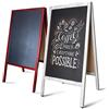 Master of Boards Lavagna in legno pieghevole da scrivere sui due lati, per ristoranti, antivento, lavagna pubblicitaria da scrivere, 81 x 50,8 x 4,5 cm, colore bianco
