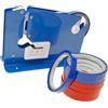 GAROZATION Ferro Dispenser Nastro Adesivo Imballaggio Taglierina 12mm Blu | Macchinetta Compatta, Montabile Fori Preforati, Lame Antiruggine, per Chiusura Precisa dei Sacchetti
