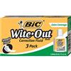 BIC - Correction Fluid, Extra Coverage Formula, 20ml, 3/BX, White, Sold as 1 Box, BICWOFEC324