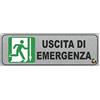 Social Crazy TARGHETTE IN ALLUMINIO SPAZZOLATO da 3 mm L 15 x H 5 cm - Targhetta Autoadesive, Impermeabili Lavabili, uffici, Pub, Banche, aziende, ufficio (USCITA DI EMERGENZA A DESTRA GIù)