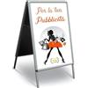 Generic Cavalletto Pubblicitario 70X100 cm Bifacciale Cornice Espositiva, in Alluminio, per Esterno e da Interno, Pieghevole e leggero, con protezione in PVC, Doppio lato, a bacheca
