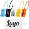 Pobsuier 100 Etichette in Plastica Personalizzate con Logo Cartellino di Sicurezza Monouso per Abbigliamento Scarpe Borse 160mm