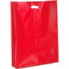 Generico BUSTE 30+12x50 cm. ROSSE SHOPPER SACCHETTI FUSTELLA FAGIOLO ROBUSTO RIUTILIZZABILE 60my con Manico a Soffietto ROSSO (200)
