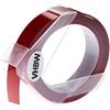 vhbw Cassetta nastro per goffratura 3D compatibile con Dymo Rhino M1011 etichettatrice 3m x 12 mm bianco su rosso