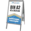 DisplayLager, qualità danese - Cavalletto pubblicitario dal bordo in alluminio con 2 pannelli in APET per 2 poster (su entrambi i lati), resistente alle intemperie, per marciapiedi (A2)