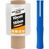 verpacking 40x Film estensibile mini 10 cm x 150 m trasparente 23 my + 2x dispenser | resistente agli strappi e affidabile