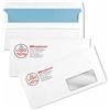 Mr Pubblicità 100 Buste lettera PERSONALIZZATE bianche formato DL 110 x 220 mm 90g buste commerciali con stampa a colori - senza o con finestra taglio dritto con strip adesivo per chiusura (CON FINESTRA)