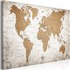 murando - Mappamondo 120x80 cm 1 Part Lavagna Di Sughero & Quadro Su Tela TNT XXL Stampa Bacheca in Sughero Quadro Con Tappo Immagini Decorazione da parete Ufficio Terra Marrone Beige k-C-10001-p-a