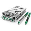 Uni-Ball-EYE UB-187S Penna a sfera con punta ad ago da 0,7 mm, confezione da 12 pezzi, colore verde