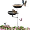 Generisch Bagno per Uccelli per Esterni, in Acciaio, con picchetto a 4 Punte, Ideale Come Supporto, Decorazione da Giardino, terrazza, Balcone, Prato