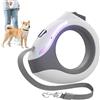Pesoncarl Cane a mani libere, guinzaglio di cani a led, guinzaglio per cani retrattili con torcia ricaricabile 118 pollici a manico rotondo a guinzaglio con chiusura di respiro a guinzaglio di cani leggera
