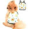 PAIDEFUL Camicie per Cani di Piccola Taglia Gatti Ragazze Gilet in Morbido Cotone Tee Bretelle Canotte Traspiranti Cucciolo Chihuahua Yorkie Vestiti Magliette Pet Estate Avocado XL