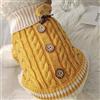 QKEMM Invernali Gilet Antivento Abbigliamento per Cani Maglione Caldi Imbottito per Piccolo Medio Grande Cani D'Inverno Vestiti L Giallo