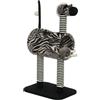 PawHut Albero per gatti 93cm, Design zebra, Gatti <5kg, Nero+Bianco | Torre per gatti, tunnel per gatti, palla peluche, pali di iuta, tiragraffi a più livelli, albero per arrampicarsi.