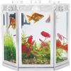 Entatial Acquario Piccolo, 12x10,5x11cm Acquario Plastica, Design Esagonale Impilabile Trasparente Acquario per Pesci, Serbatoio Interno Super Resistente Alle Cadute(Trasparente)