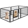 Yaheetech Recinto per Cani Cuccioli Conigli Gatti Animali Domestici da Interno e Esterno Giardino Rete Recinzione Ferro 6 pz 80 x 60 cm