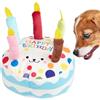 Generic Giocattoli per cani che scricchiolano peluche, Giocattoli da masticare per dentizione a di torta di compleanno, Giocattoli interattivi per cani di piccola e media taglia, Giocattoli per