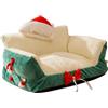 Generic Cuccia per animali domestici - Divano a forma di cappello di Babbo Natale per le feste, in morbida pelle di agnello, divanetto per cani e gatti di piccola taglia, morbido cuscinetto in cotone