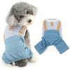 Ranphy Tuta in denim per animali domestici, jeans per cani, graziose, camicie a righe per cani di piccola taglia, ragazze, ragazzi, cuccioli, tuta classica con tasca, abiti primaverili ed estivi,