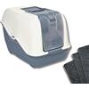 Pet's Market Toilette Gatti Lettiera Netta Cassetta Igienica Chiusa Accessoriata con Maniglia e Paletta Filtro Anti Odore Carboni Attivi 54X39X40H Colori Assortiti (Con Filtri di Ricambio)