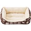 Mateju Cuccia Cane di Peluche, Rettangolare Lettino Cane Interno in Peluche Morbida Letto Gatto Cuccia per Animali Domestici con Fondo Antiscivolo per Piccolo e Media (Marrone,53x38x12.5cm)