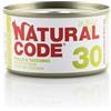 Generico Natural Code Umido Gatto Adult gusto POLLO e TACCHINO, Numero 30, alimento completo in SFILACCETTI per gatti adulti di tutte le taglie, altamente digeribile | 12 scatolette da 85 grammi l'una.