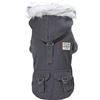 GODGETS Tuta Invernale per Cani di Piccola Taglia con Cappuccio in Pile Impermeabile Caldo Cappotto Pet Cucciolo Giacca Tuta Snowsuit Vestiti Chihuahua Abiti Grigio Scuro XL